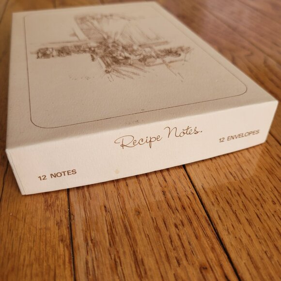 Vintage Recipe Greeting Cards Set of 6 Blank w/ 7 Envelopes - Boxed - Picture 9 of 12